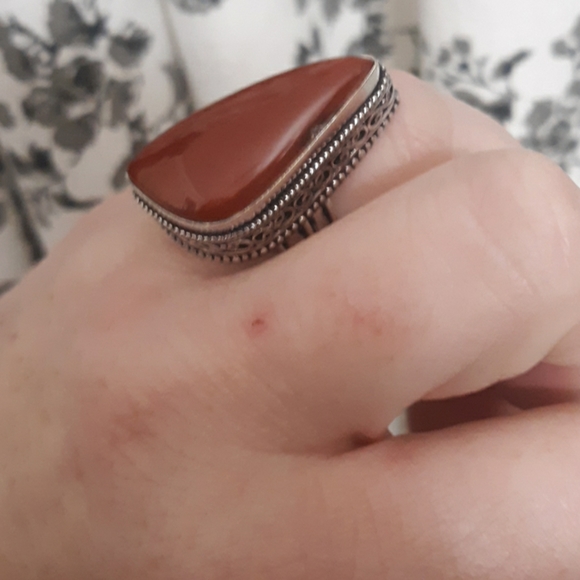 New Oversized Red Jasper 925 Silver Ring. - Picture 5 of 7